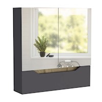 MUEBLE DE BAÑO LAURENT CON ESPEJO 3 PUERTAS - GRIS / DUNA | TUHOME